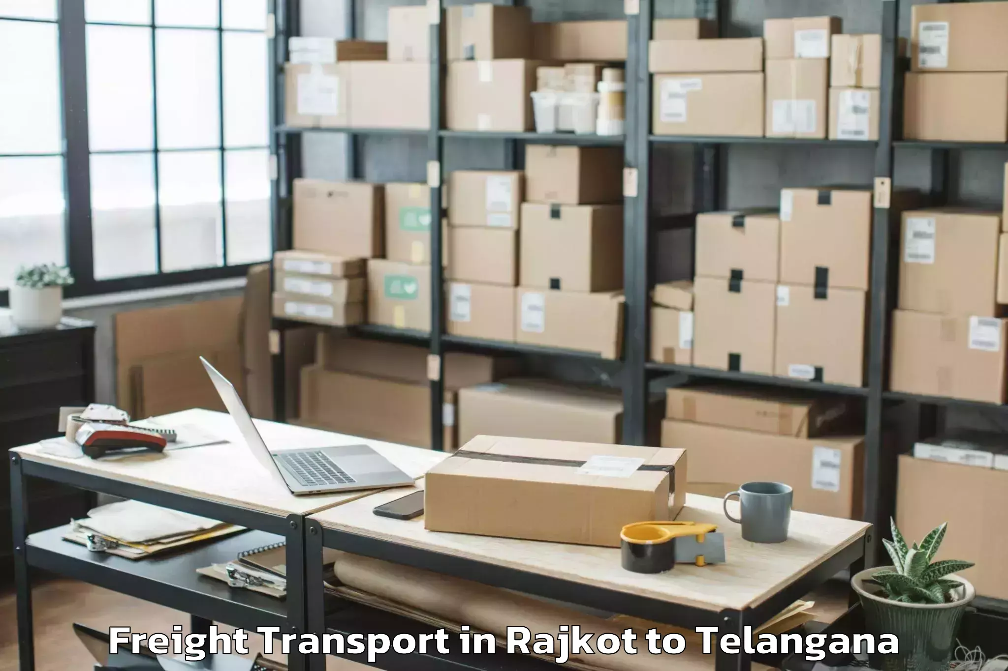 Professional Rajkot to Mulugu Freight Transport